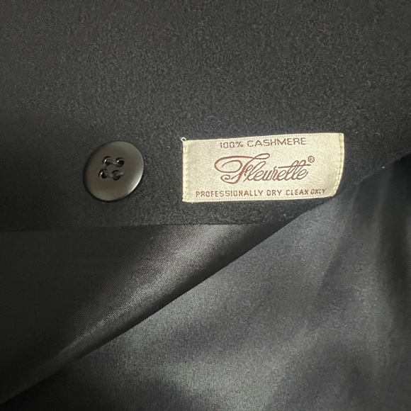 FLEURETTE 100% CASHMERE BLACK COAT women’s size 8 - Picture 4 of 14